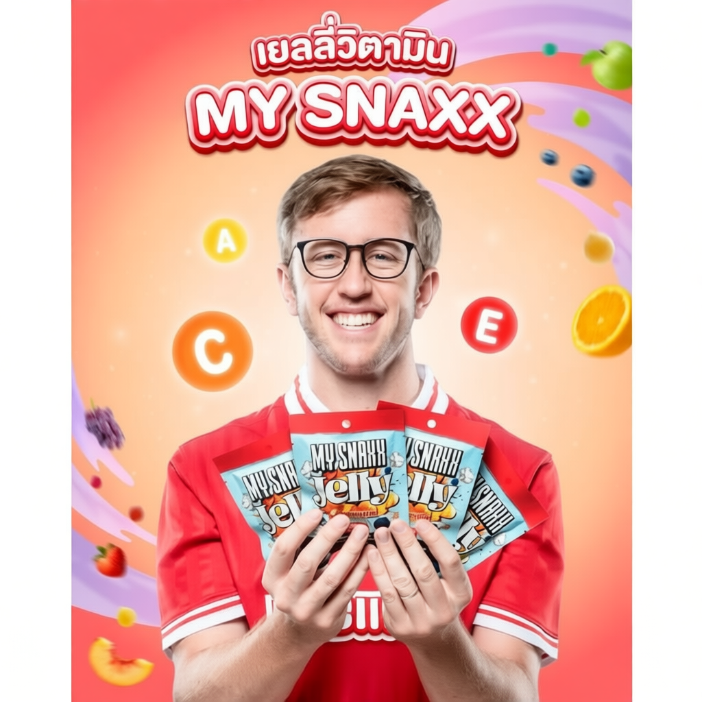 MY SNAXX เยลลี่ผสมวิตามิน รสผลไม้รวม 40g