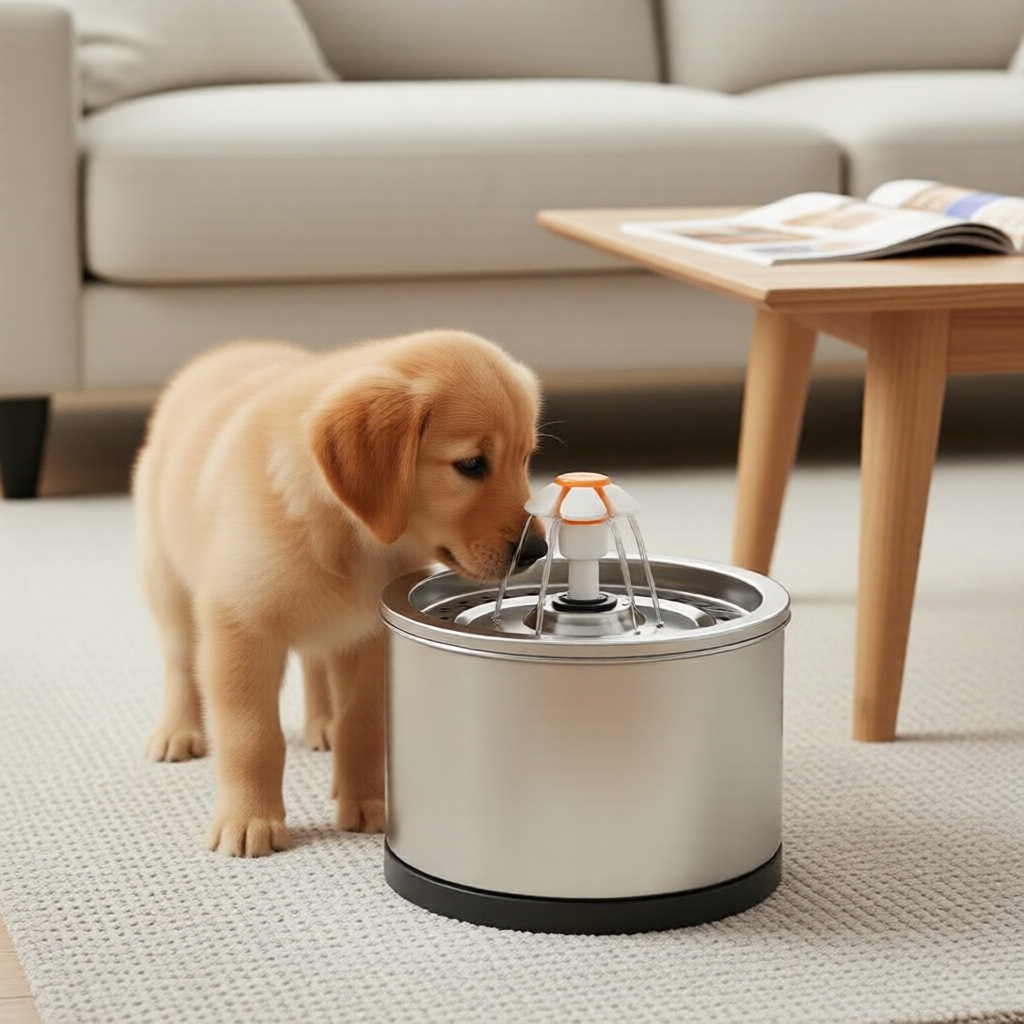 เครื่องให้น้ําแมวอัตโนมัติพร้อมไฟ LED แจ้งเตือนและตัดการทํางานอัตโนมัติจาก Petsmart