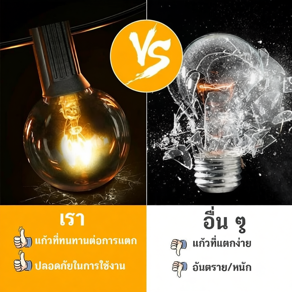Qimedo หลอดไฟ LED G40 วินเทจ สำหรับตกแต่งสวน