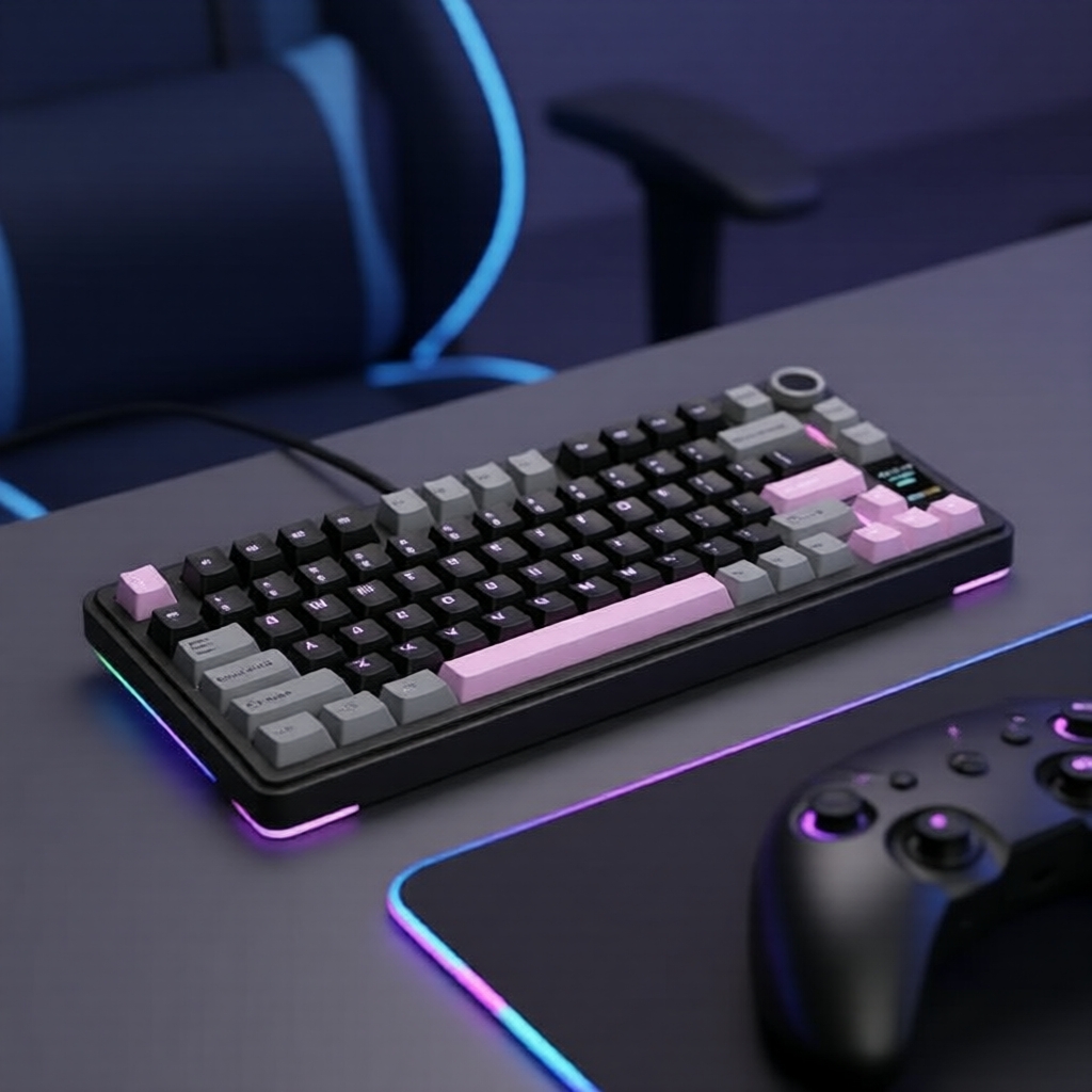 คีย์บอร์ดไร้สายเลย์เอาท์สหรัฐฯ - AULA S75Pro - Mechanical แบบ Gasket พร้อมหน้าจอแสดงผล