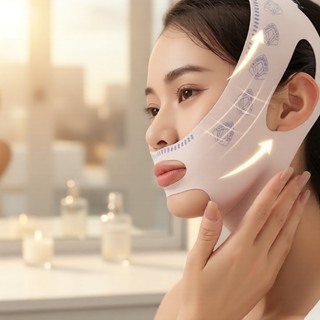 ผ้าพันกระชับคางแก้ม - หน้ากากยกกระชับหน้าทรง V และเครื่องมือ…