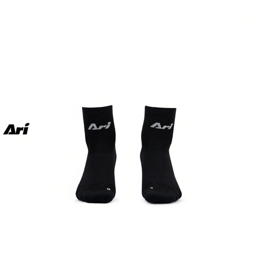 ARI ADEPT TERRY RUNNING QTR SOCKS - BLACK (AHW1705-01)