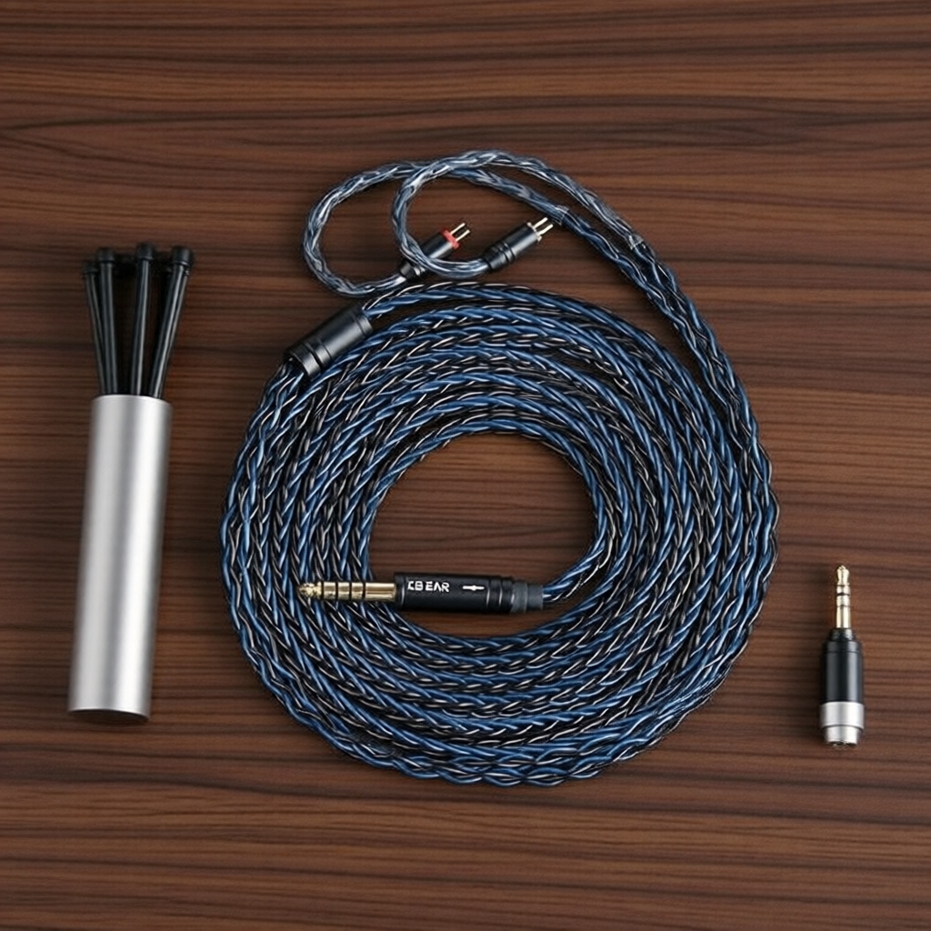 KBEAR ST12 Plus สายหูฟัง 2 พิน ความยาว 2 เมตร 8 แกน 4N OFC เคลือบเงิน ใช้ได้กับ KZ ZST/AS10/ZS10/CCA