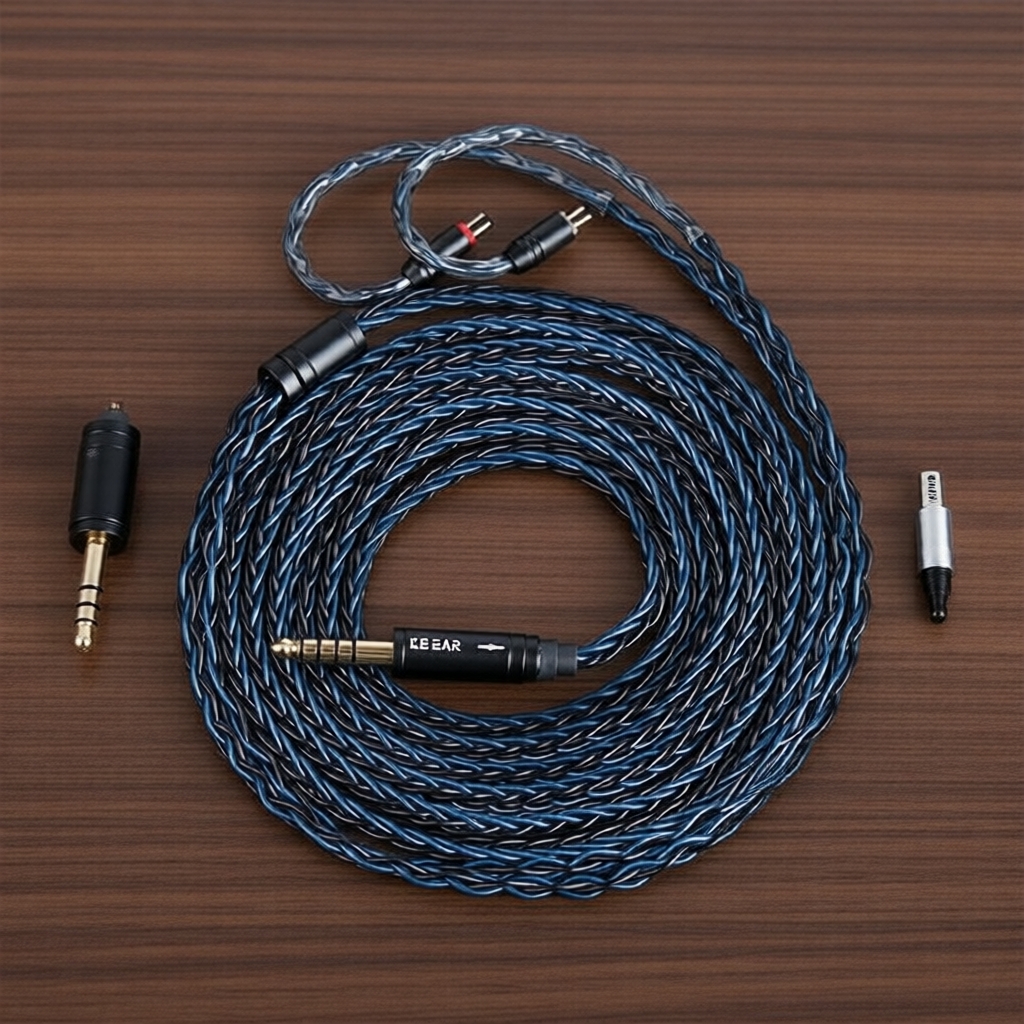 เคเบิ้ลบัด Kbear ยาว 2 เมตร 8 แกน หุ้มเงิน สําหรับหูฟังอินเอียร์ KZ ZS10 Pro / ZSN Pro / CRA / ST12 