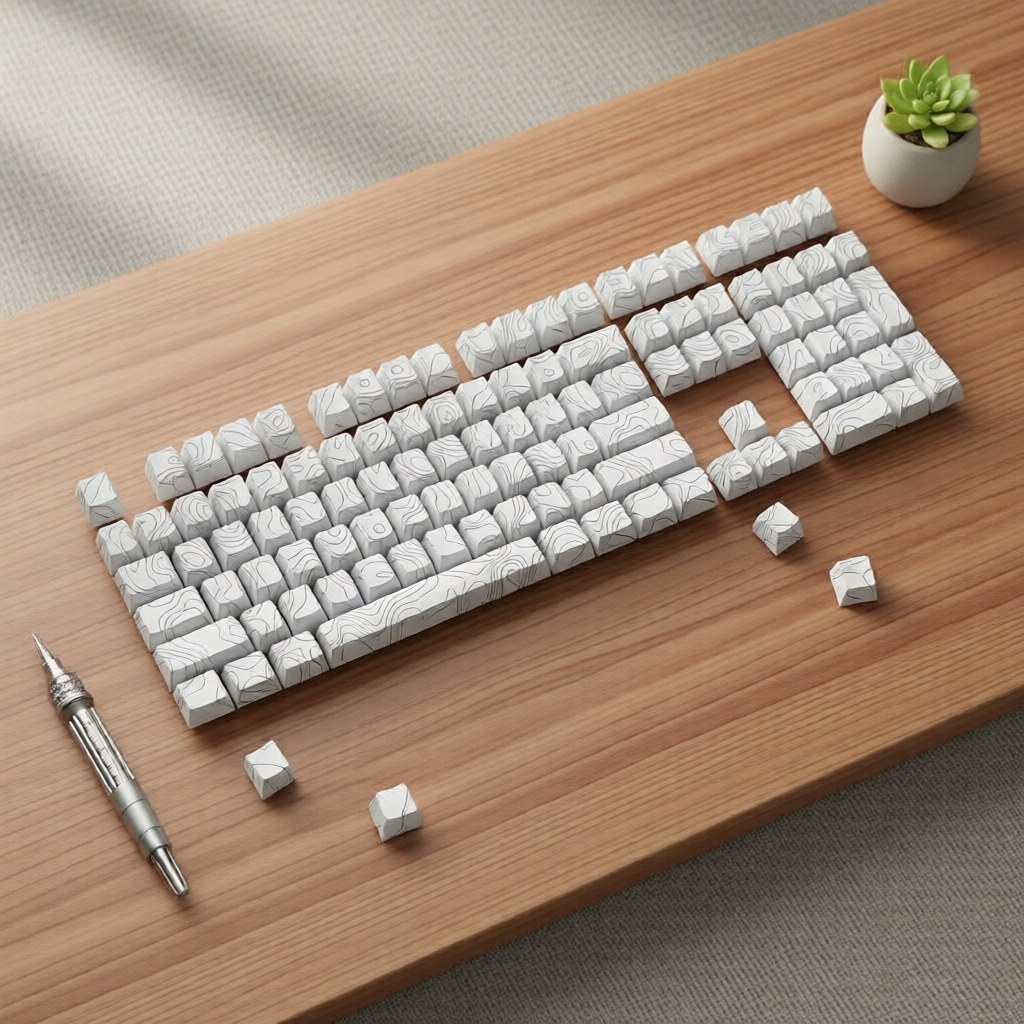 คีย์แคป PBT Doubleshot Profile Contour Topo วงจร 97 ปุ่ม สําหรับคีย์บอร์ดไฟ LED
