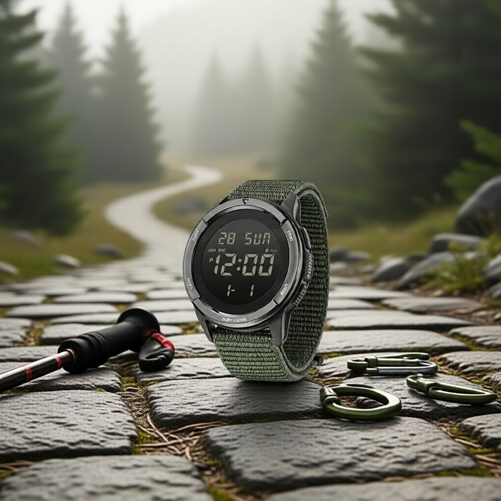  TERRAX NORTH EDGE นาฬิกาข้อมือสปอร์ตสไตล์การทหารกันน้ําลึก 50 เมตรสําหรับผู้ชาย พร้อมฟังก์ชั่นจับเวลา และไฟส่องสว่าง