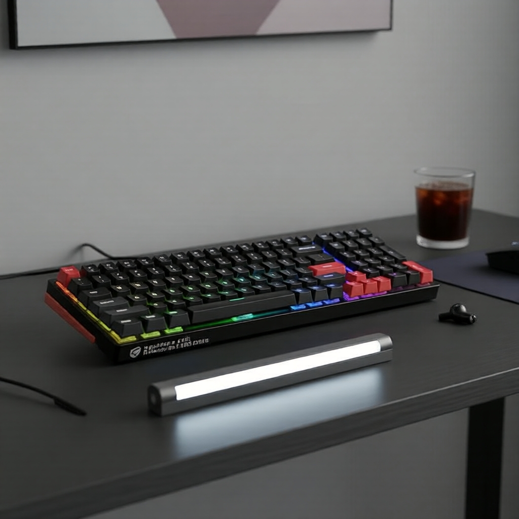 คีย์บอร์ดมีสาย Machenike K600 Lite 100 ปุ่ม, ไฟ RGB, สวิตช์เปลี่ยนได้, สวิตช์ Brown/Red