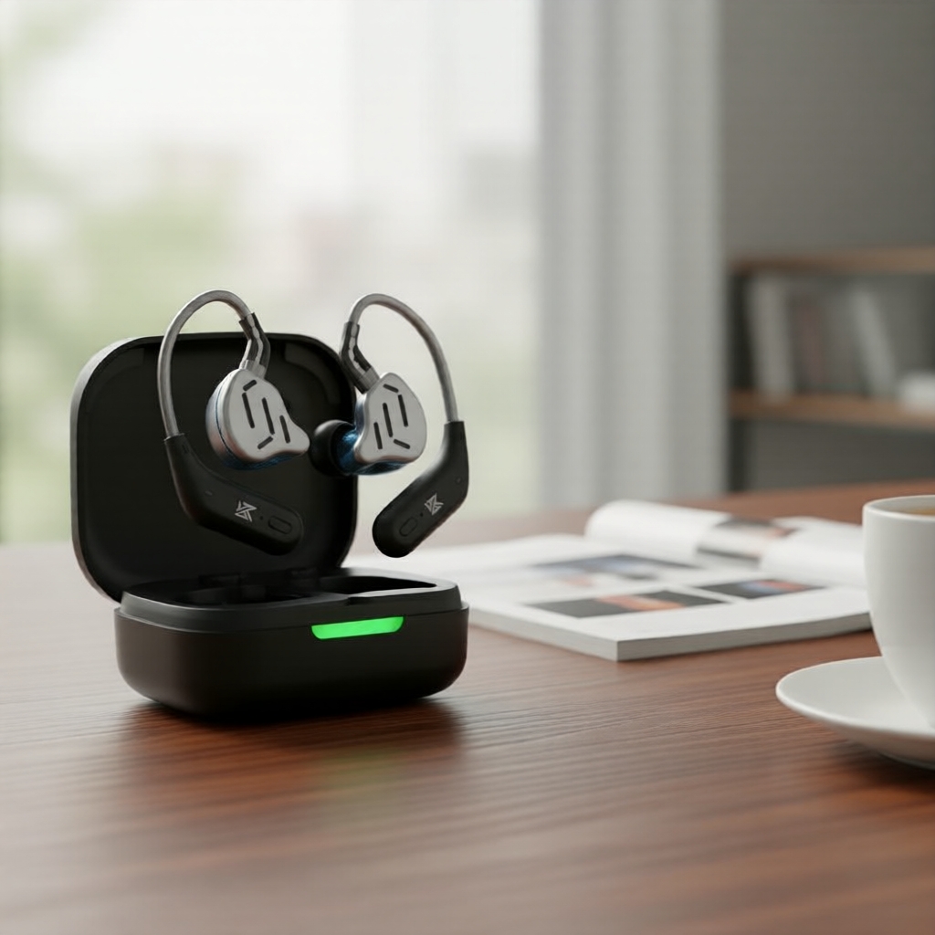 สายเกี่ยวหูไร้สาย KZ AZ09 HD, Bluetooth 5.2, กล่องชาร์จสําหรับ KZ ZAX/DQ6/ZSN/ZSX/CA16/VX/MT1