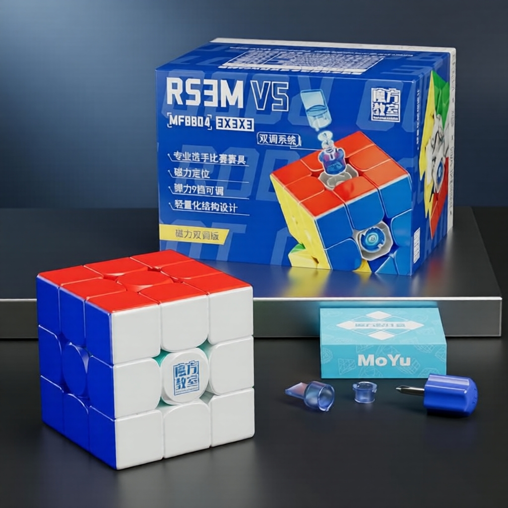 คิวบ์แม่เหล็ก Moyu RS3M V5 3x3 ปรับสองแบบ ไม่มีสติกเกอร์ ของเล่นปริศนาสําหรับเด็ก