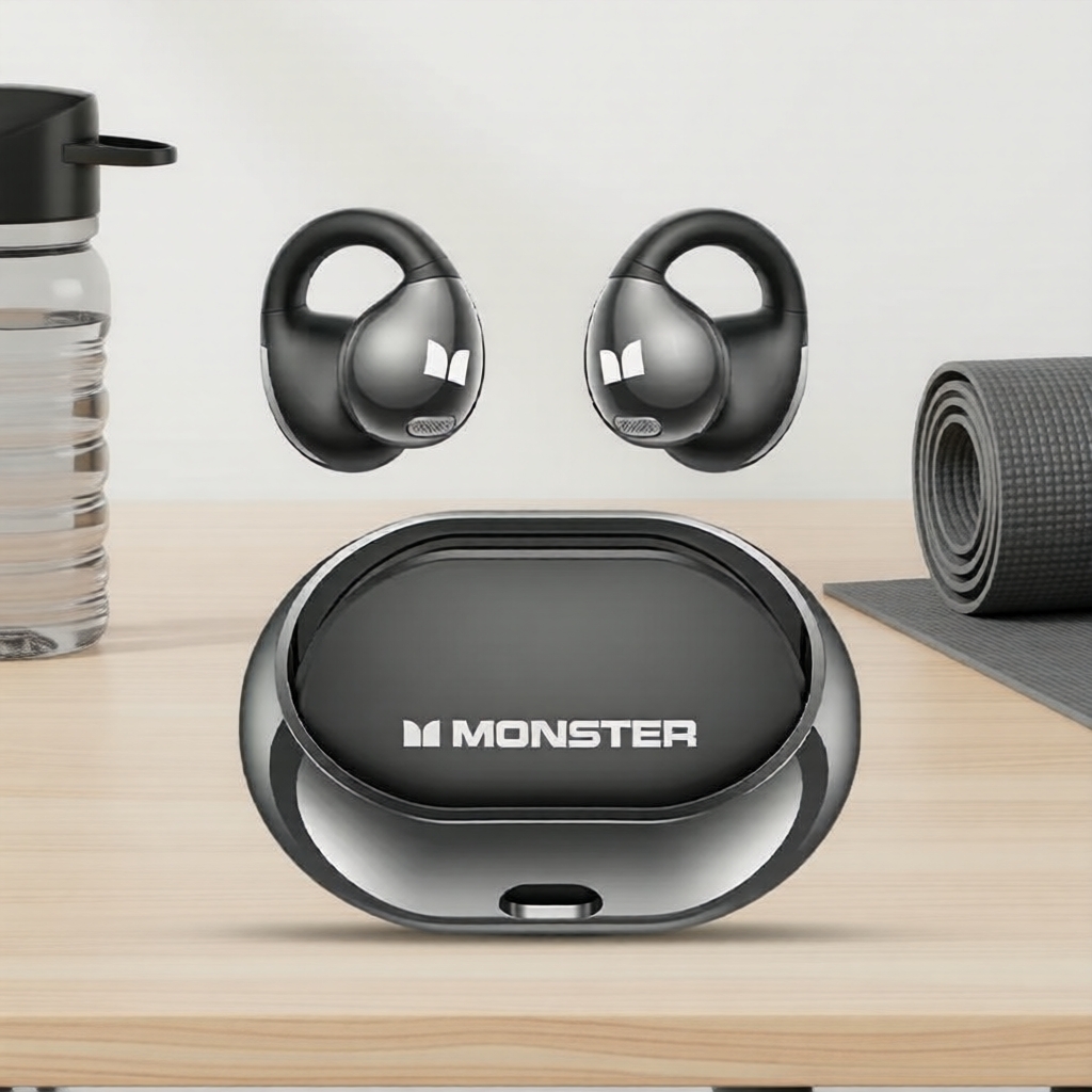หูฟังบลูทูธ 5.3 ตะขอเกี่ยวหู Monster AC600: เสียงความละเอียดสูง, ลดเสียงรบกวน, ใช้งานยาวนาน