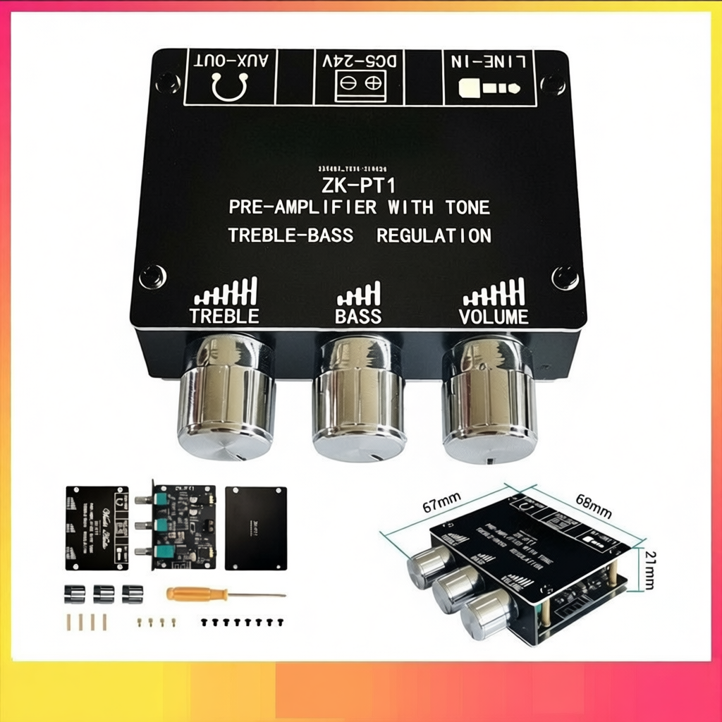 แอมป์จิ๋ว บอร์ดขยายเสียงสเตอริโอบลูทูธ ZK-PT1 บลูทูธ 5.0 เสียงแหลม 2Channel