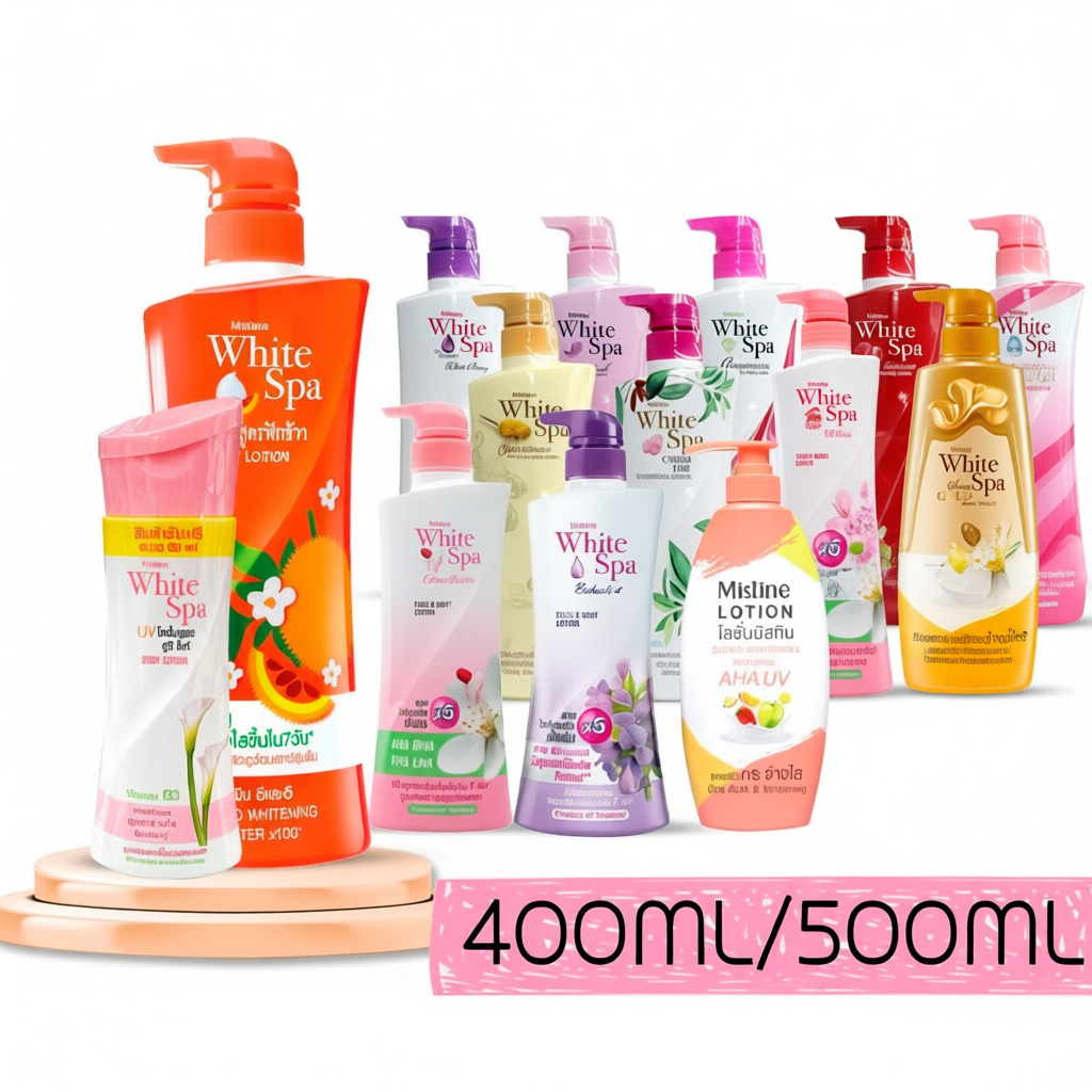 โลชั่นบำรุงผิว Mistine White Spa/ Whitening Lotion ขนาด 400/500 มล.
