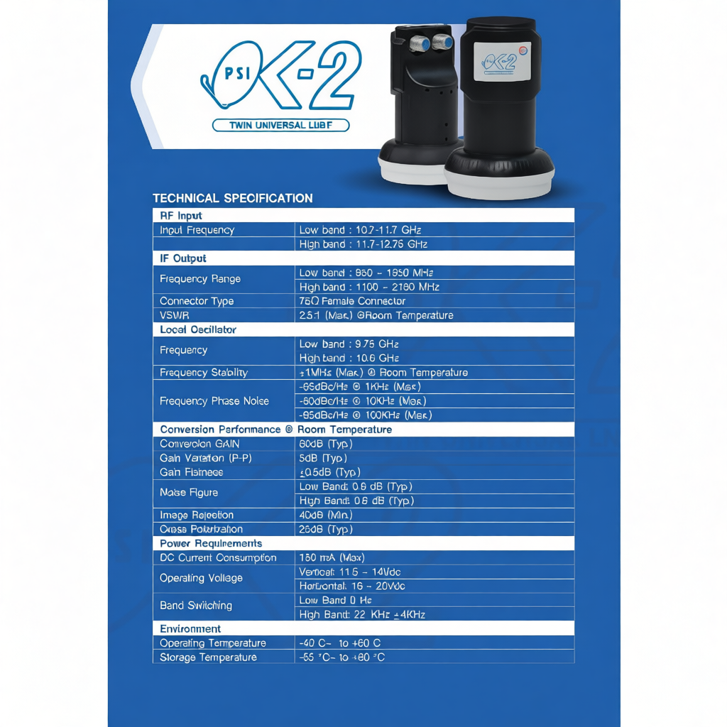 Psi OK2 lnb KU Universal 2ขั้ว ใช้จานทึบ