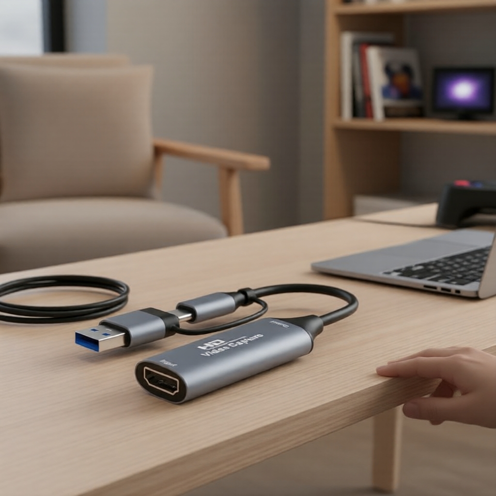 2-in-1 ตัวแคปเจอร์การ์ดวิดีโอและเสียง HDMI 4K 1080p ไปยัง USB-A/C สําหรับ OBS Studio/PotPlayer/QT Pl