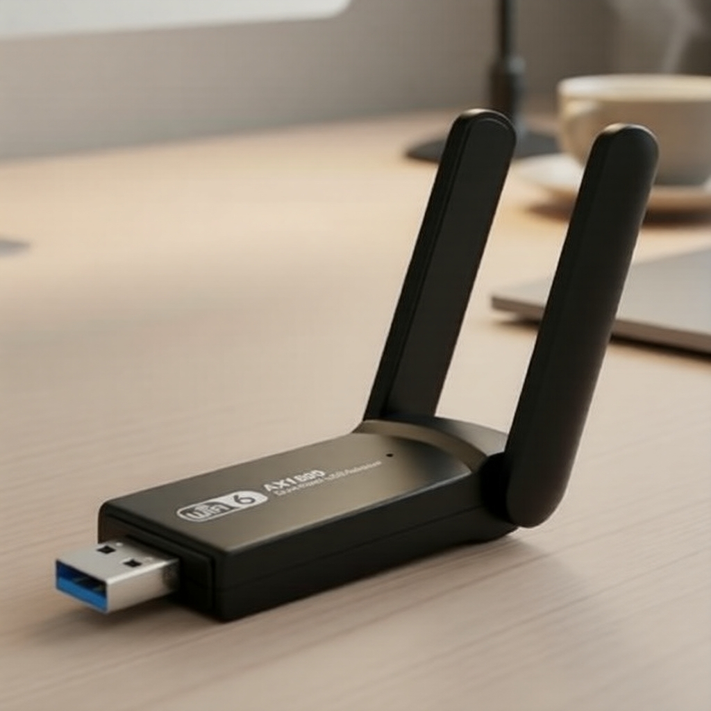 อะแดปเตอร์เครือข่ายไร้สาย USB3.0 AX1800 WiFi 6 ย่านความถี่คู่ 2.4/5.8GHz เสาอากาศคู่ 2x 5Dbi