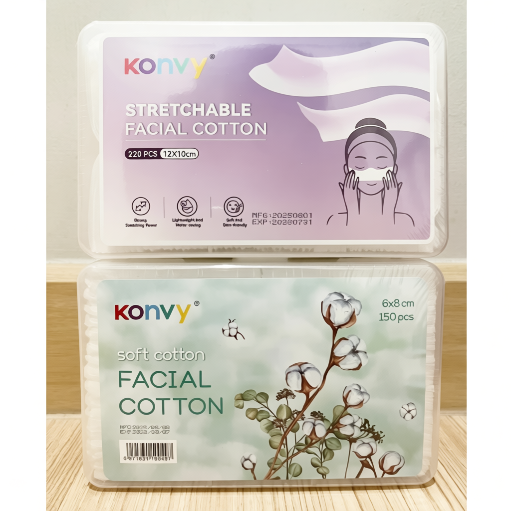 Konvy สำลีแผ่นบาง เพื่อผิวหน้าโดยเฉพาะ 150ชิ้น /220ชิ้น