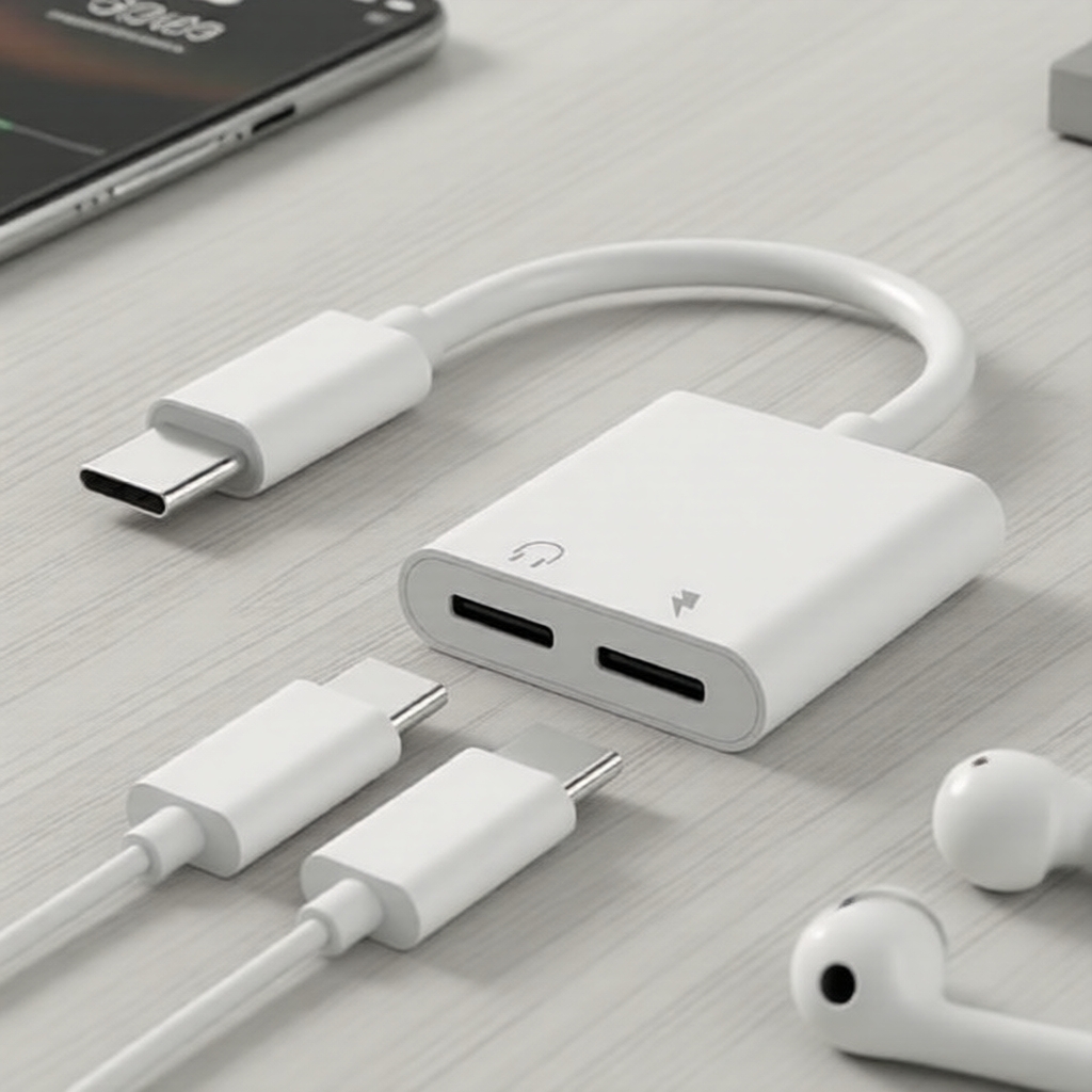 อะแดปเตอร์แปลง USB-C คู่ เป็นแจ็คเสียง 3.5 มม., ชาร์จเร็ว PD, ตัวแยกสัญญาณสําหรับ Samsung S24 Ultra 