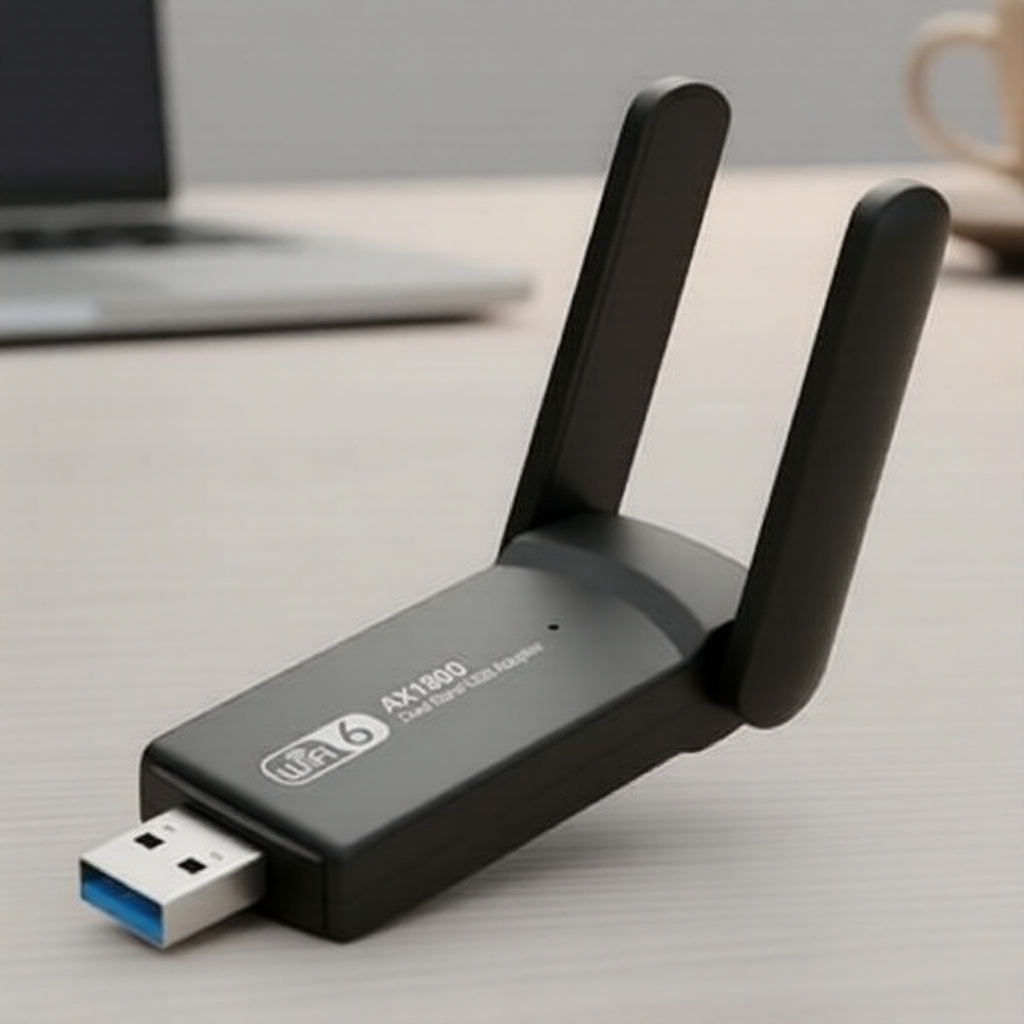 อะแดปเตอร์ USB 3.0 WiFi 6 1800Mbps AX1800 2.4/5.8GHz เสาอากาศดูอัลแบนด์ 2x 5dBi