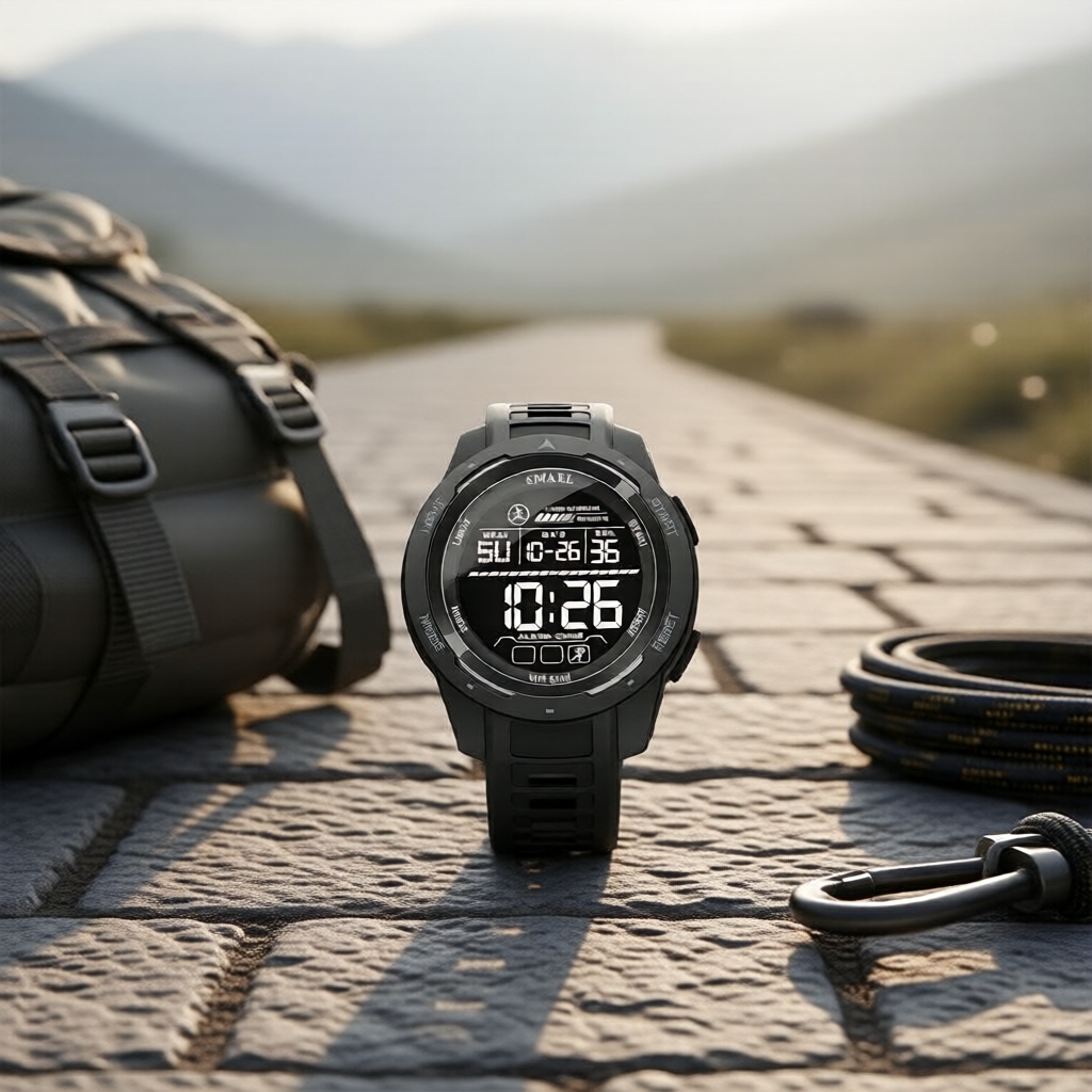 นาฬิกาข้อมือกีฬา SMAEL 8105 ยูนิเซ็กส์ กันน้ํา 50 เมตร แสดงสองระบบ อะนาล็อกและดิจิตอล