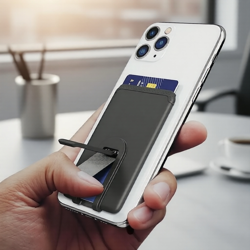 ที่ใส่บัตรโทรศัพท์ซิลิโคน, สติกเกอร์ติดหลังมือถือบางพิเศษสําหรับ iPhone/Samsung, ช่วยให้พกบัตรประชาชน/บัตรโดยสาร/บัตรธนาคารได้สะดวก