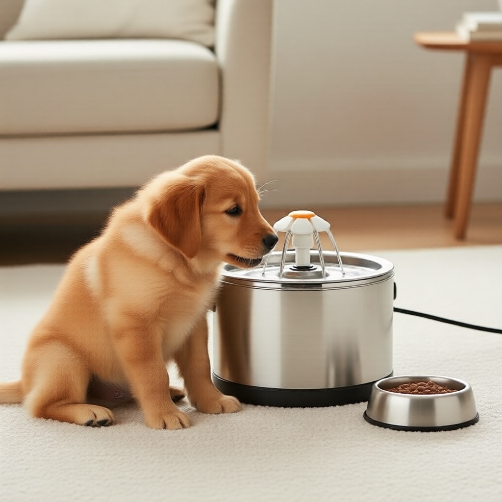 เครื่องให้น้ําแมวอัตโนมัติ Petsmart พร้อมไฟแสดงสถานะ LED และฟังก์ชันปิดอัตโนมัติ