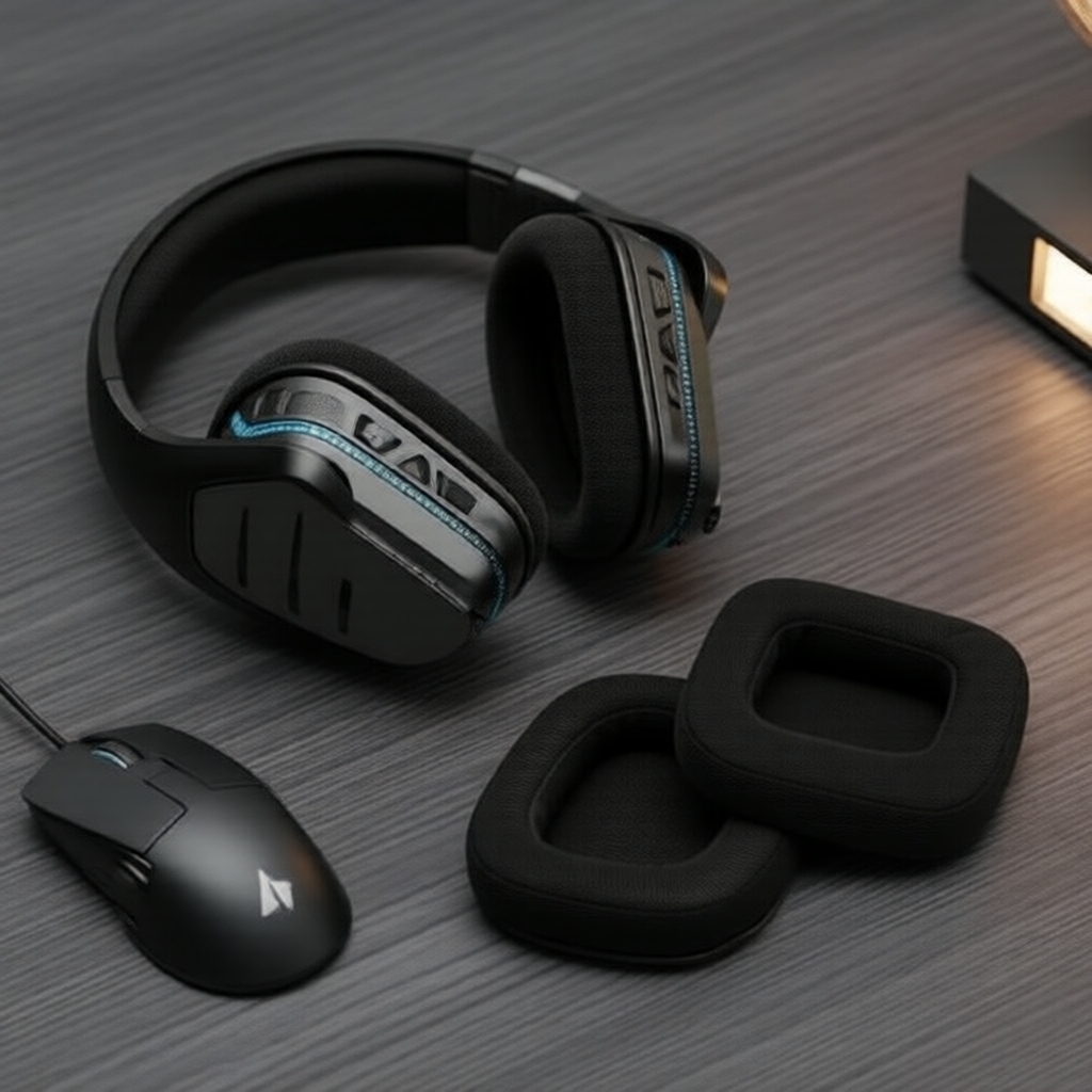 แผ่นรองหูฟังทดแทน Logitech Gvoears G231/G433/G533/G633/G635 - ผ้าตาข่ายขั้นสูง