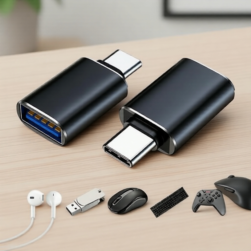 ตัวแปลง USB 3.0 เป็น Type-C OTG สําหรับ MacBook, สมาร์ทโฟน และชาร์จในรถ