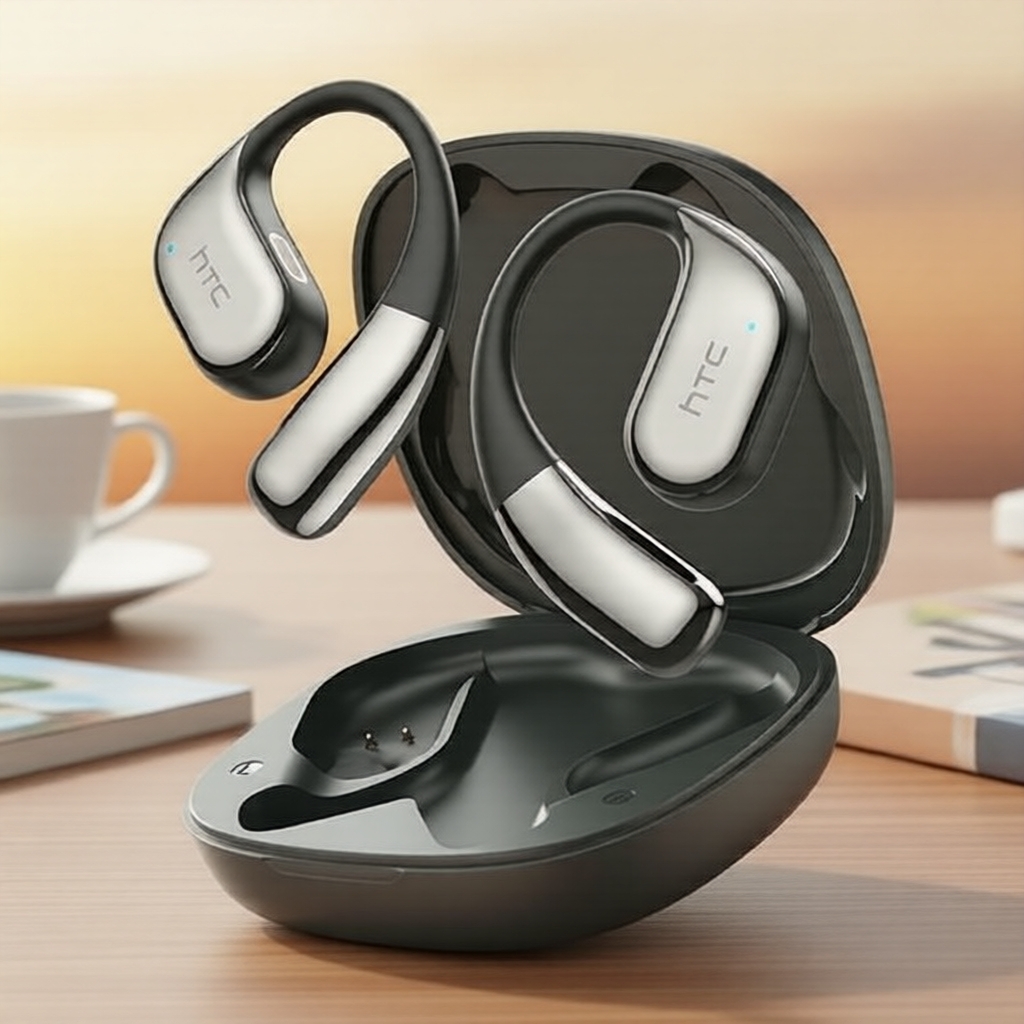 หูฟังเอียร์บัดแปลภาษาอัตโนมัติอัจฉริยะหลายภาษา HTC NE39 OWS บลูทูธ 6.0 กันน้ํา IPX5 หูฟังคอลดเสียงรบ