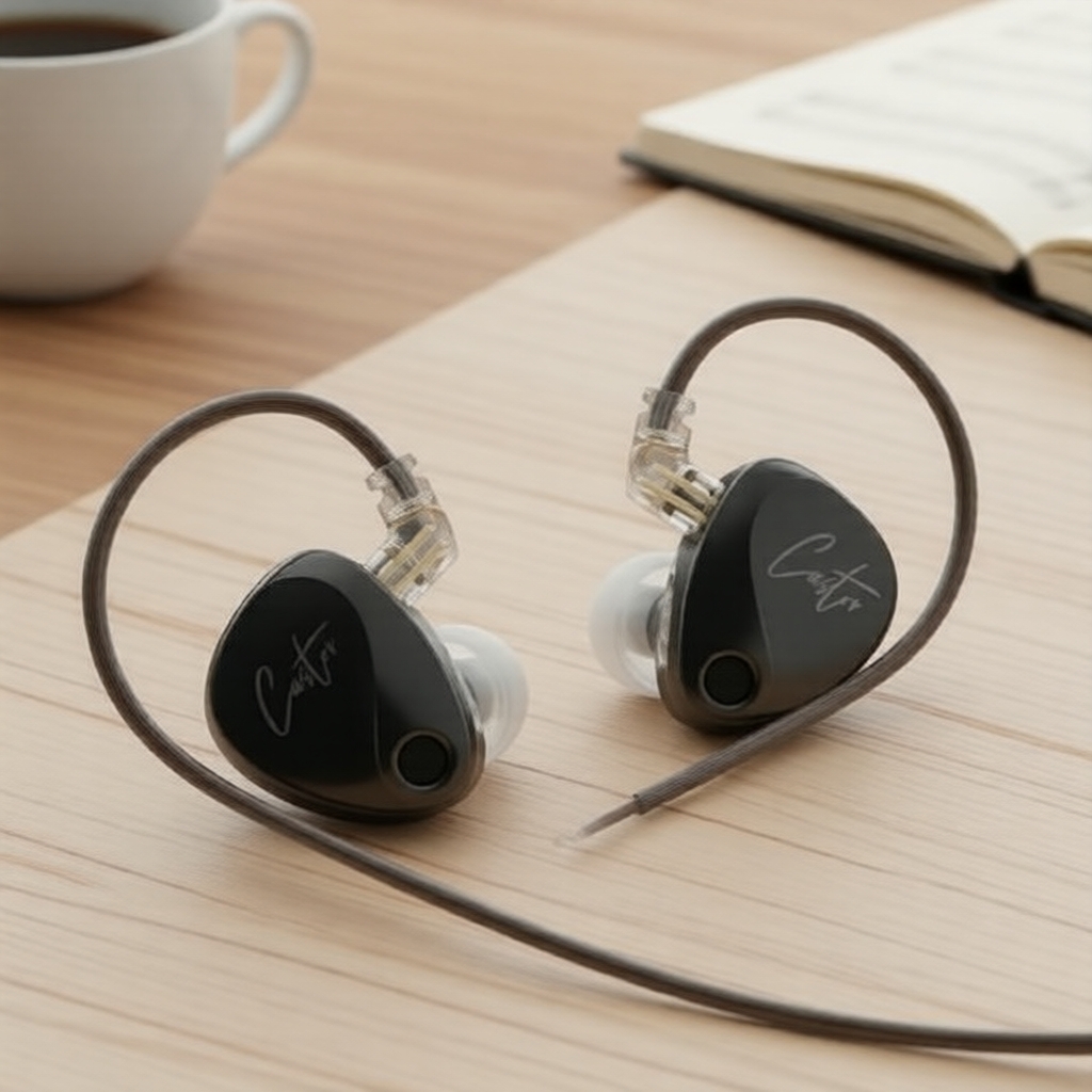 หูฟัง KZ Castor สีดํา ไม่มีไมค์ แบบอินเอียร์มอนิเตอร์ ปรับแต่งเสียงได้