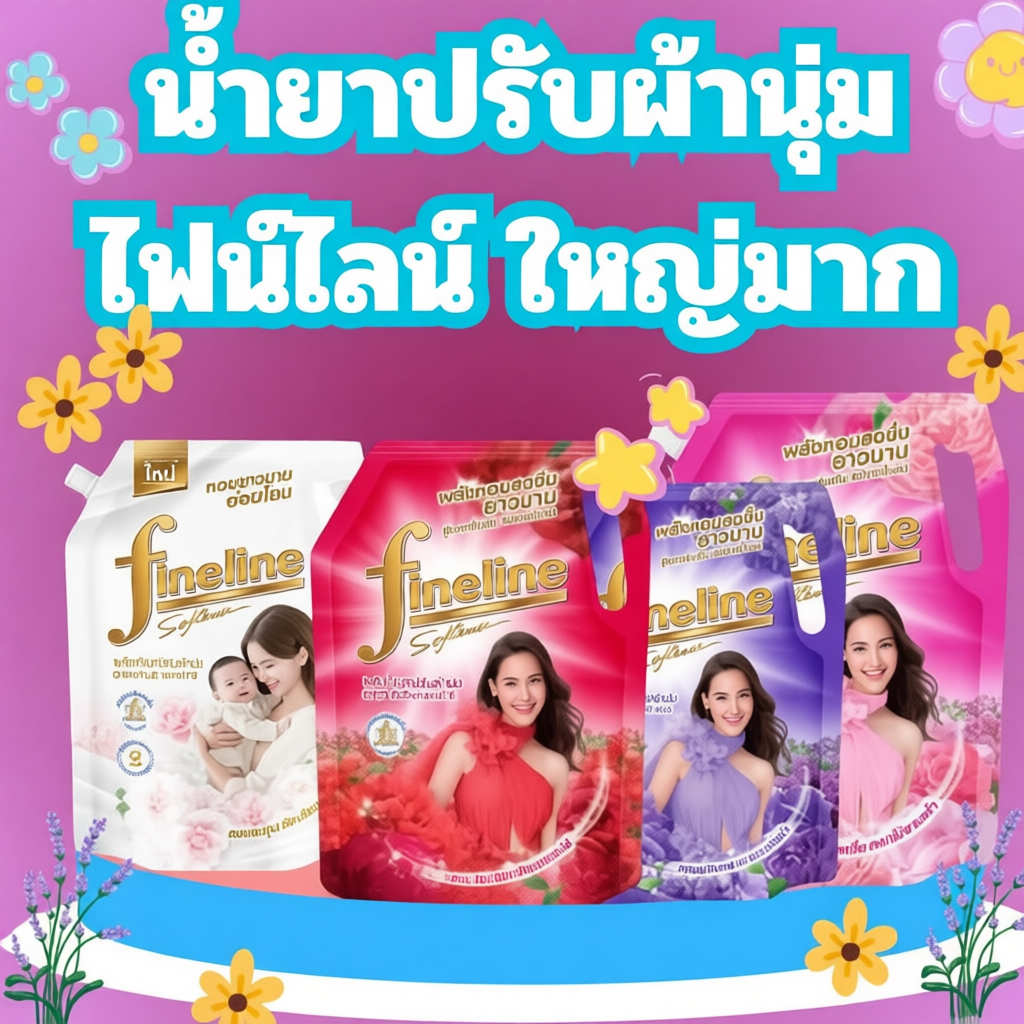 Fineline น้ำยาปรับผ้านุ่ม 1300 มล. กลิ่นหอมสดชื่นยาวนาน