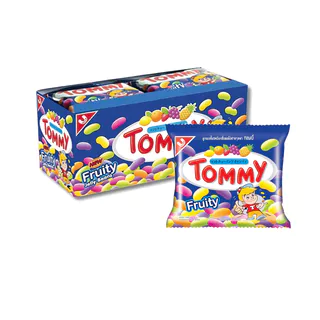 เยลลี่ลูกอม Tommy เคี้ยวหนึบ 16 กรัม แพ็ค 12 ซอง รสผลไม้หลากหลาย