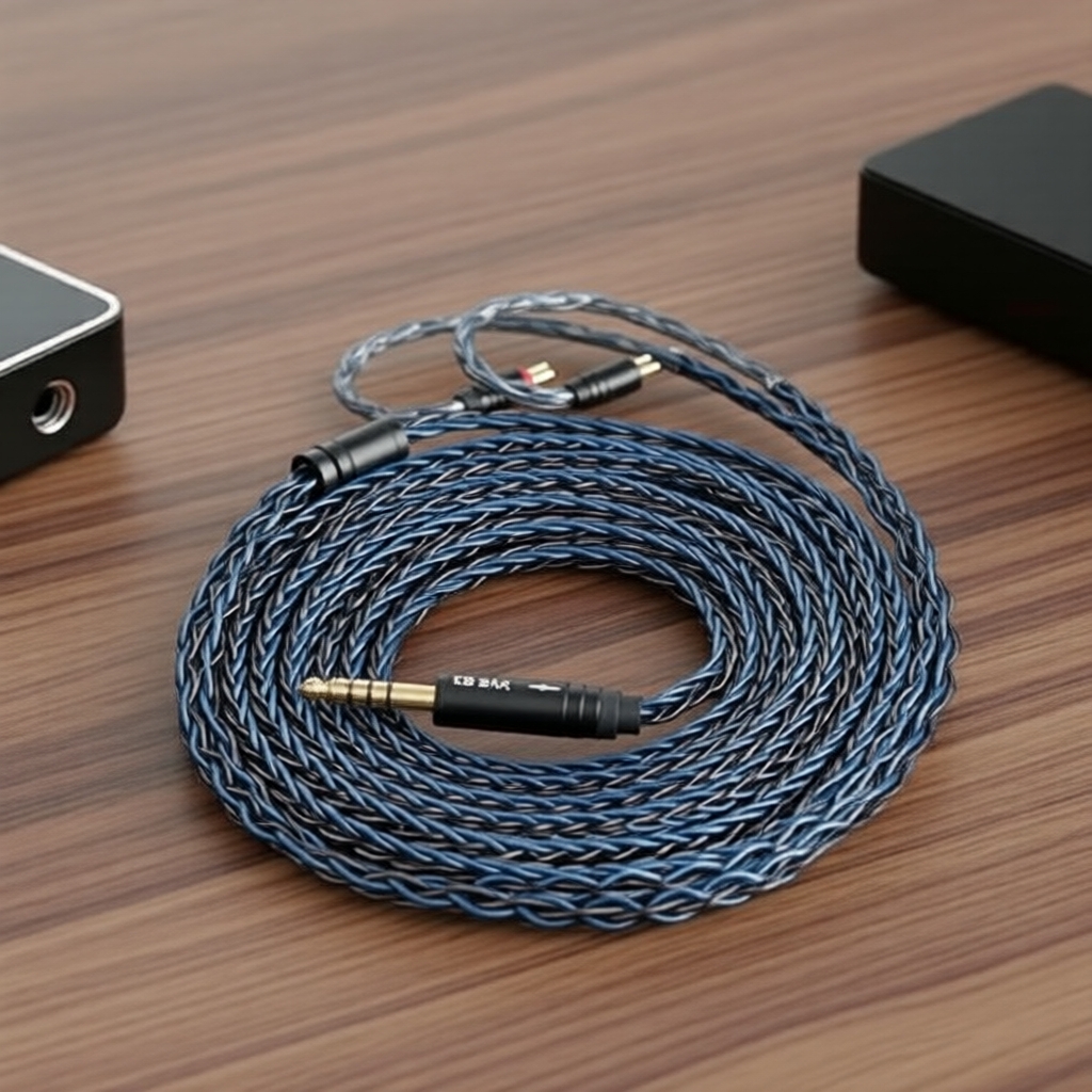 Kbear เคเบิลหูฟัง 2 เมตร 8 คอร์ หุ้มเงิน สําหรับ KZ ZS10 Pro/ZSN Pro/CRA/ST12 Plus ปลั๊กแบบเว้า