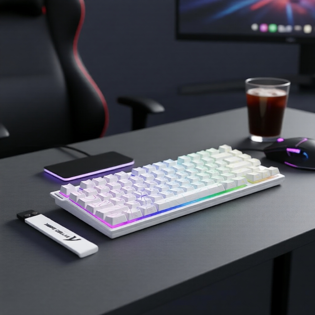 ATTACK SHARK R82HE ขนาด 75% TKL สวิตช์แม่เหล็ก อัตราการโพลลิ่ง 8K Hz ความเร็วตอบสนอง 0.08ms ระยะเดิน