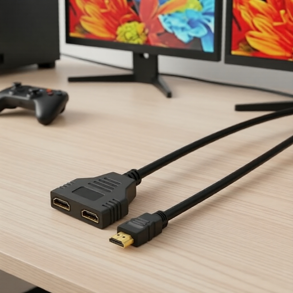 สายแยก HDMI ตัวผู้ต่อ 2 HDMI-Compatible ตัวเมียแบบ Y 1080P 3D สําหรับจอมอนิเตอร์