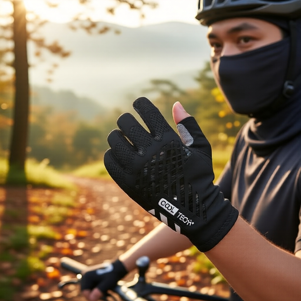 ถุงมือกันแดดไลฟ์สไตล์ o-yen ดีไซน์ไม่มีนิ้ว UPF 50+ วัสดุเย็นสบาย สวมใส่สบาย