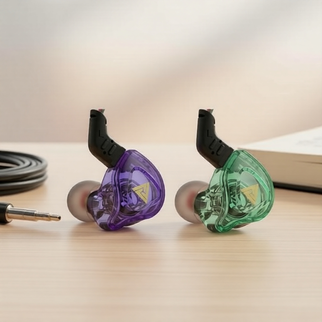 หูฟังอินเอียร์มีสาย QKZ AK6 DMX HiFi ไดรเวอร์คู่ ตัดเสียงรบกวน มีไมโครโฟน