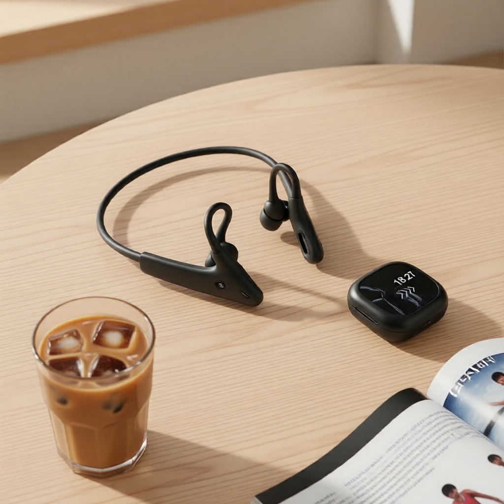 หูฟังเอียร์บัด ERZER XF38 พร้อม AI แปลภาษาทันที, Bluetooth 5.4, หน้าจอ LED, ไมโครโฟนสตูดิโอสําหรับคุ