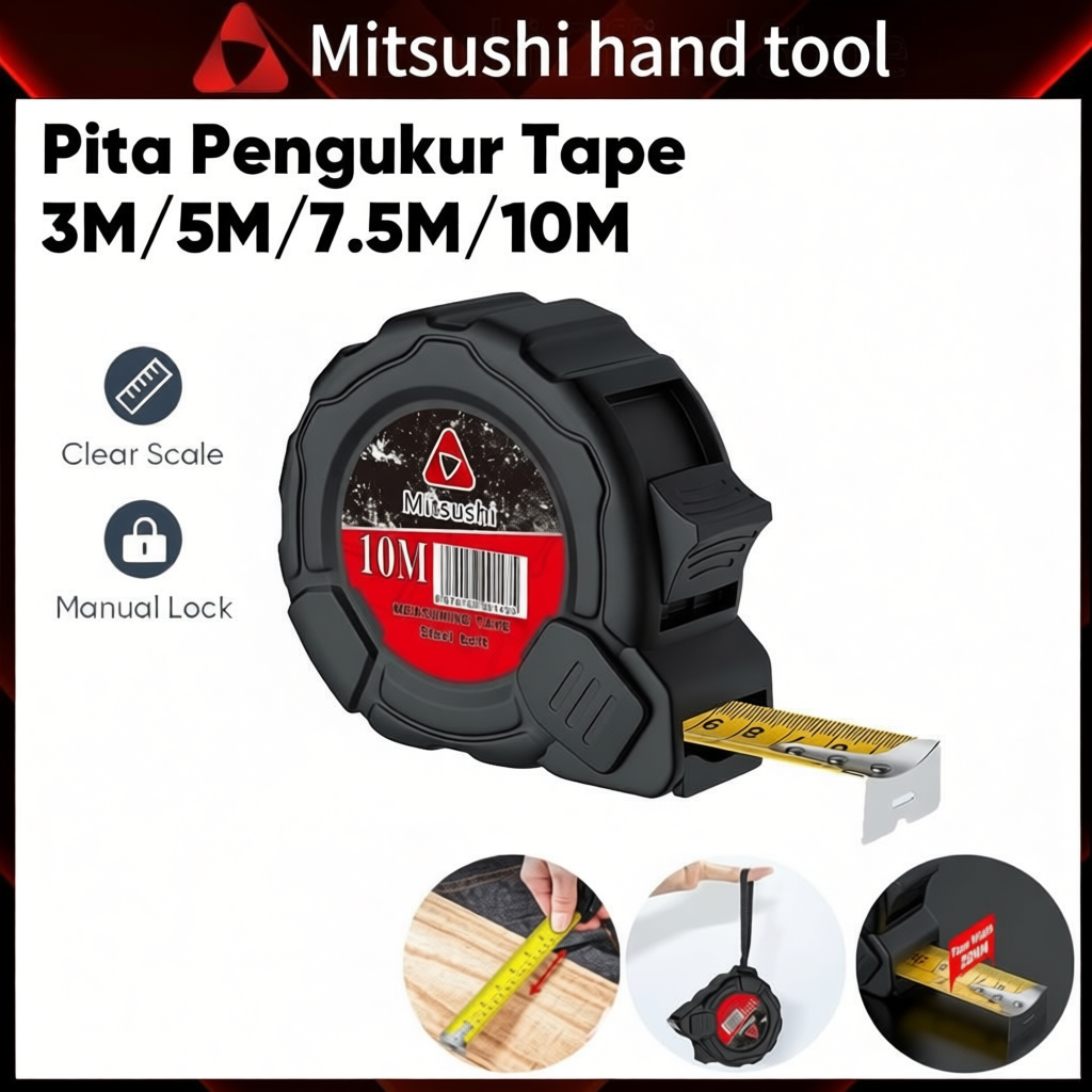 Mitsushi ตลับเมตร 3/5/7.5/10เมตร