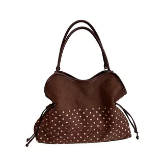 (พร้อมส่ง 🛻) กระเป๋า 𝐺𝑖𝑟𝑙𝑦 𝐷𝑜𝑡 🤲🏻👜👀 กระเป๋าสะพายไหล่ดีไซน์ทรงโค้ง ลายจุดสุดคิ้วท์ สไตล์เกาหลีขนาดใหญ่ ดีไซน์วินเทจ
