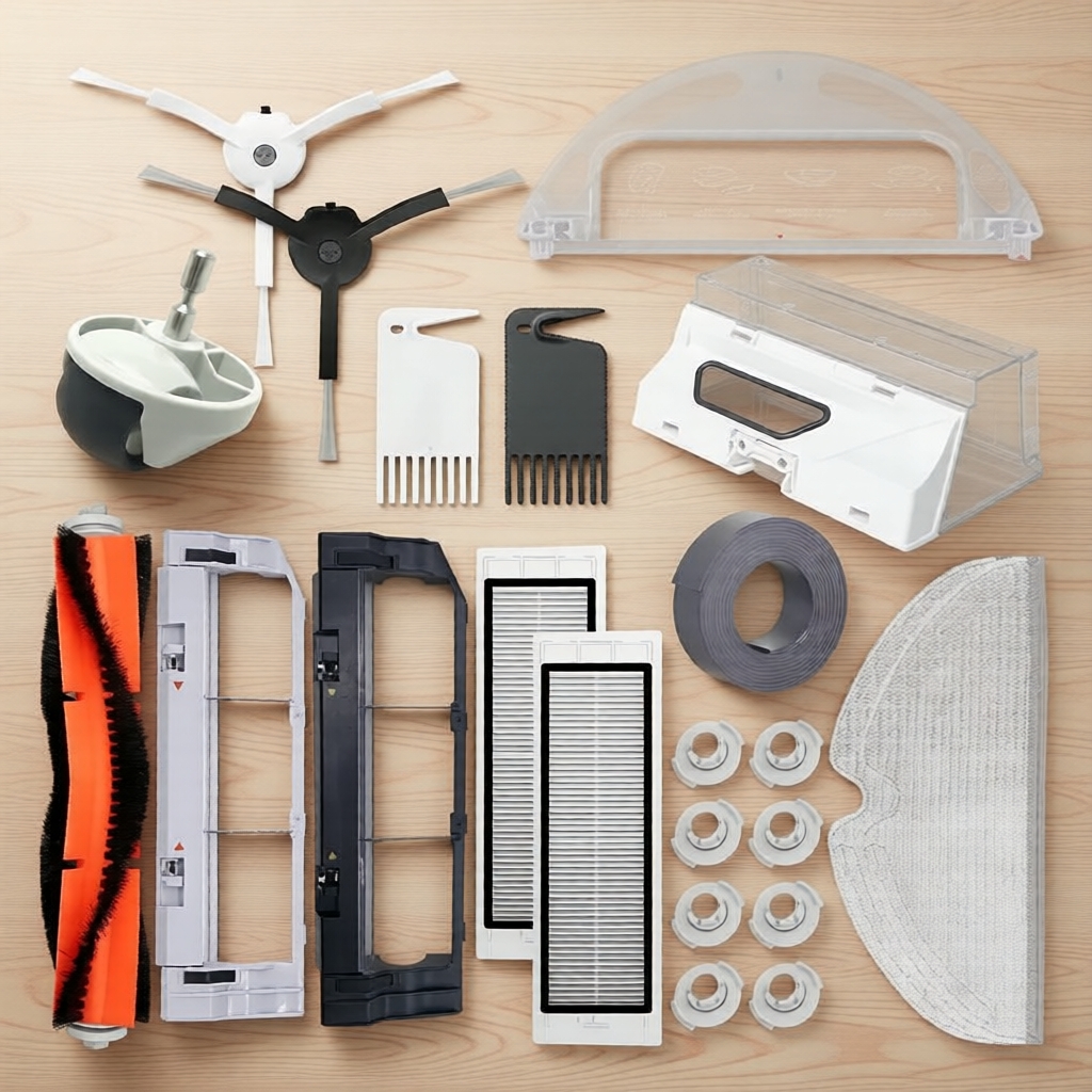 อะไหล่ชุดอะไหล่เครื่องดูดฝุ่น Roborock S5/S50/S51/S55/S6/S60/S6 Pure: ไส้กรอง HEPA ผ้าม็อบแปรงข้าง/แ