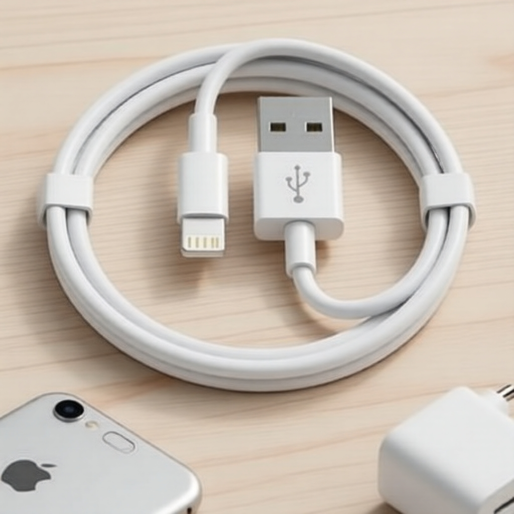 สายชาร์จ USB 1A 1 เมตร สําหรับ iPhone 14-7 Plus, XR XS X SE, iPad