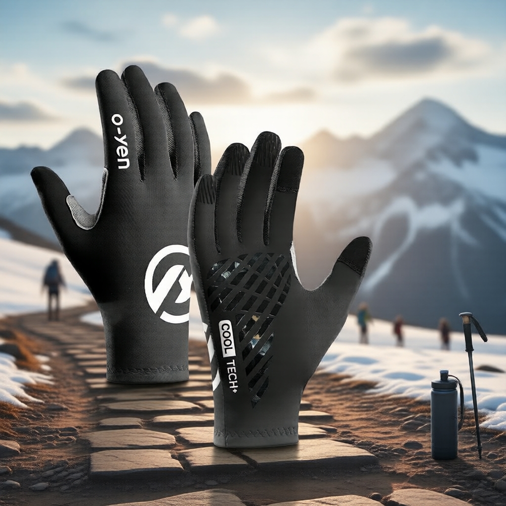 ถุงมือกันแดดไลฟ์สไตล์ o-yen, ปกป้องรังสี UV UPF 50+, ผ้าระบายความร้อน, ยืดหยุ่นกระชับ