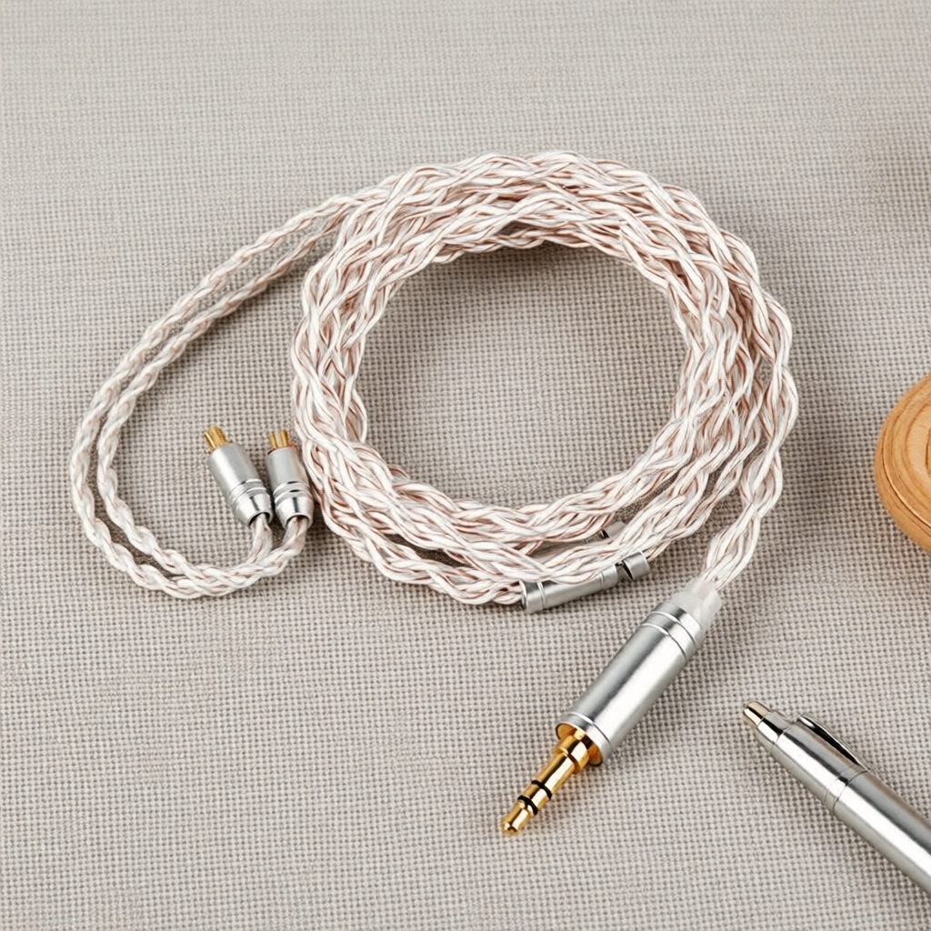 สายอัพเกรด 6N OFC เคลือบเงิน สําหรับหูฟังอินเอียร์ KZ ZS10 PRO, KBEAR FanMusic