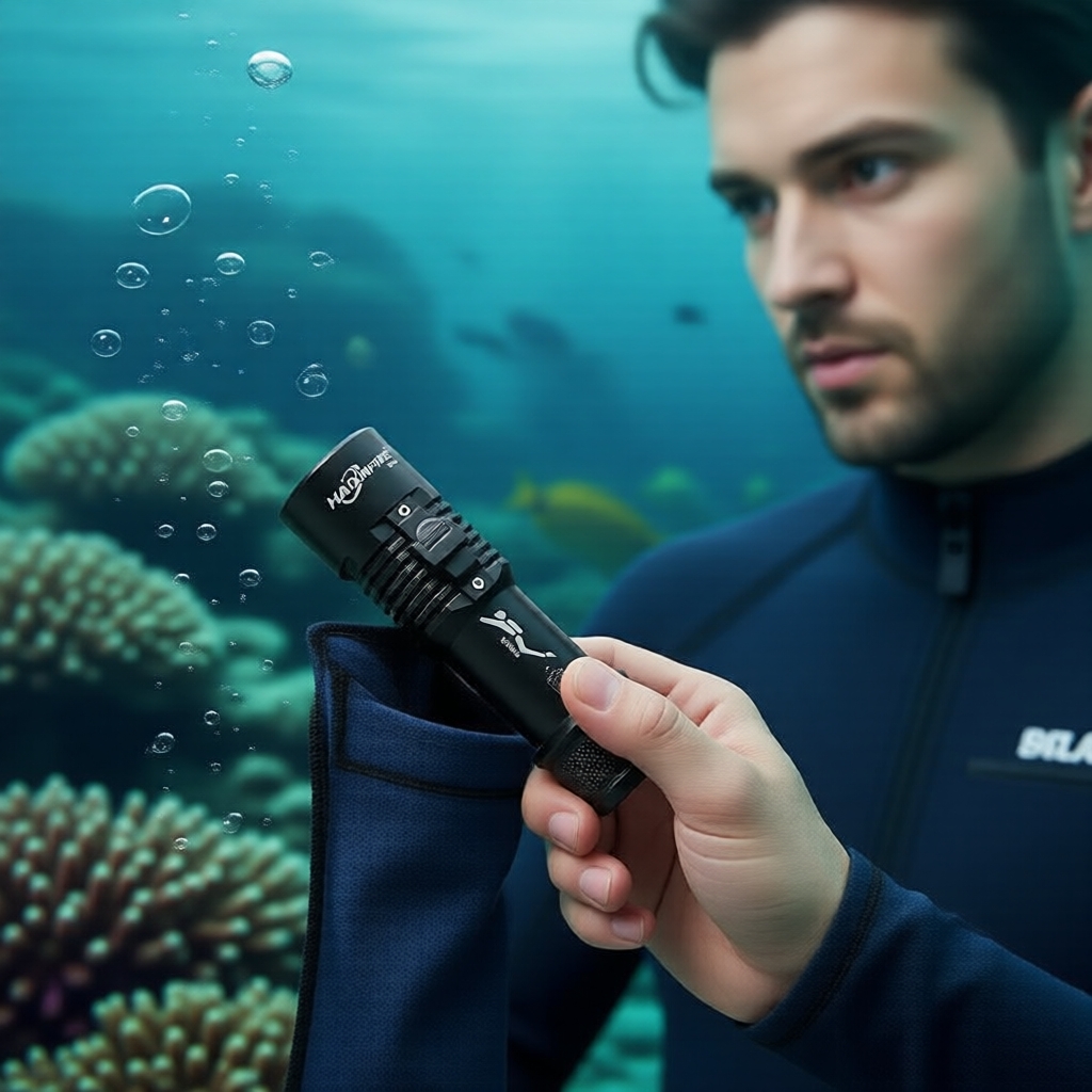 HaixnFire DV57 XHP70 กันน้ํา 5000 ลูเมน ไฟฉายดําน้ําสําหรับตั้งแคมป์และใต้น้ํา