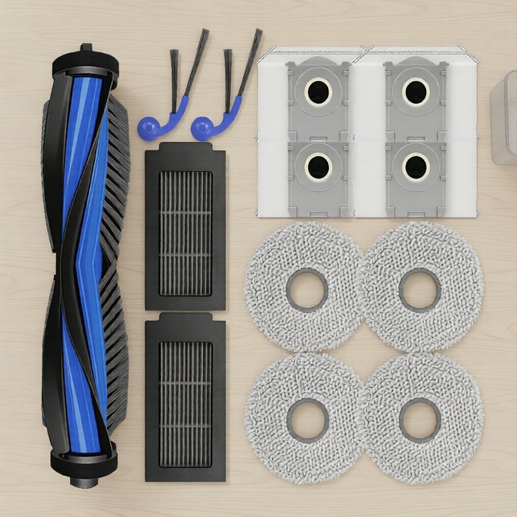 แพ็คบํารุงรักษา 13 ชิ้น สําหรับ Ecovacs Deebot T30C/T30C Pro Omni: แปรง, HEPA, ผ้าถูพื้น และถุงเก็บฝ