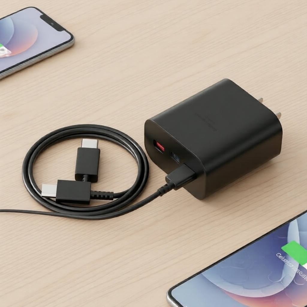 ชุดสายชาร์จ Samsung 45W USB-C ชาร์จเร็วพิเศษสําหรับโทรศัพท์และแท็บเล็ต Galaxy