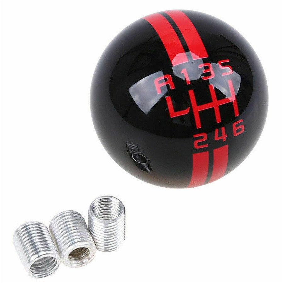 คู่มือเกียร์ Shift Knob Shifter 6 Speed Stick สีดํารอบ Ball สําหรับ Ford Mustang