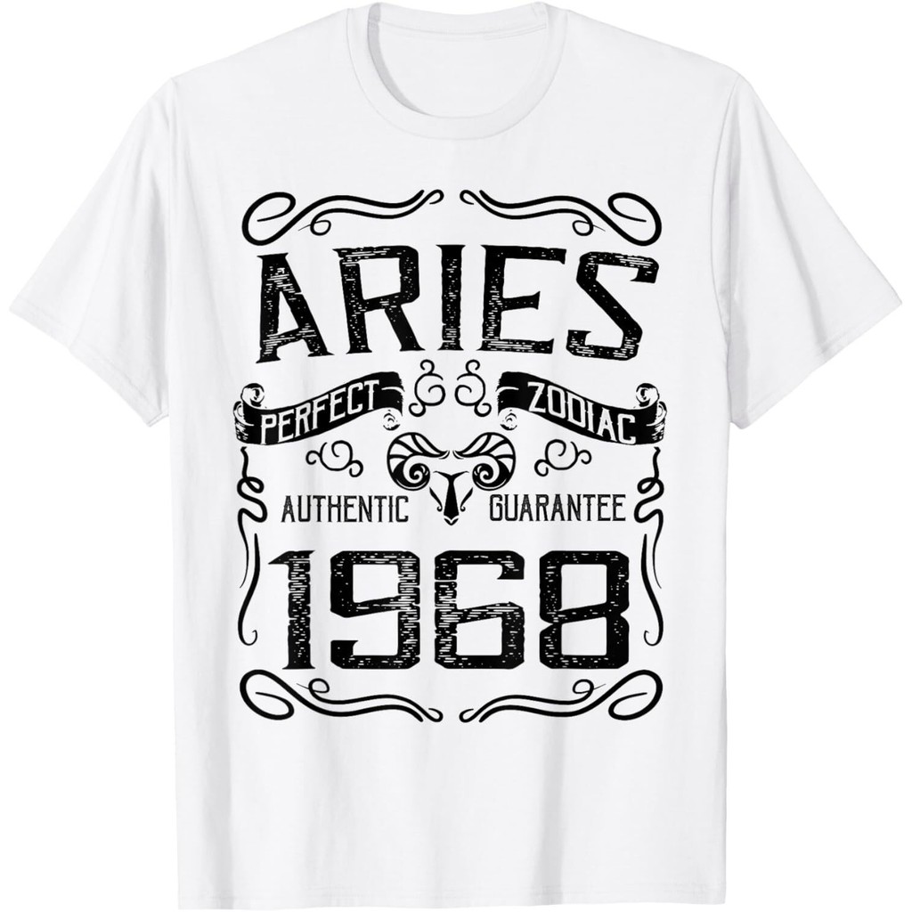 50Th Birthday Vintage Aries 1968 เสื้อยืด Mans 50 Yrs Old Bday