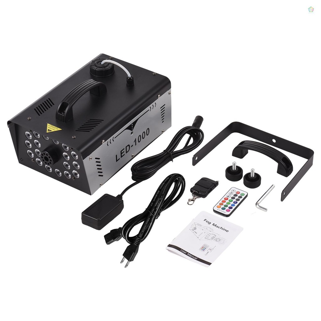 Audioworld เครื่องหมอกกลางแจ้ง 18 ไฟ LED 13 สี 1000W 5000CFM เครื่องควันสําหรับวันหยุดฮาโลวีนงานแต่ง