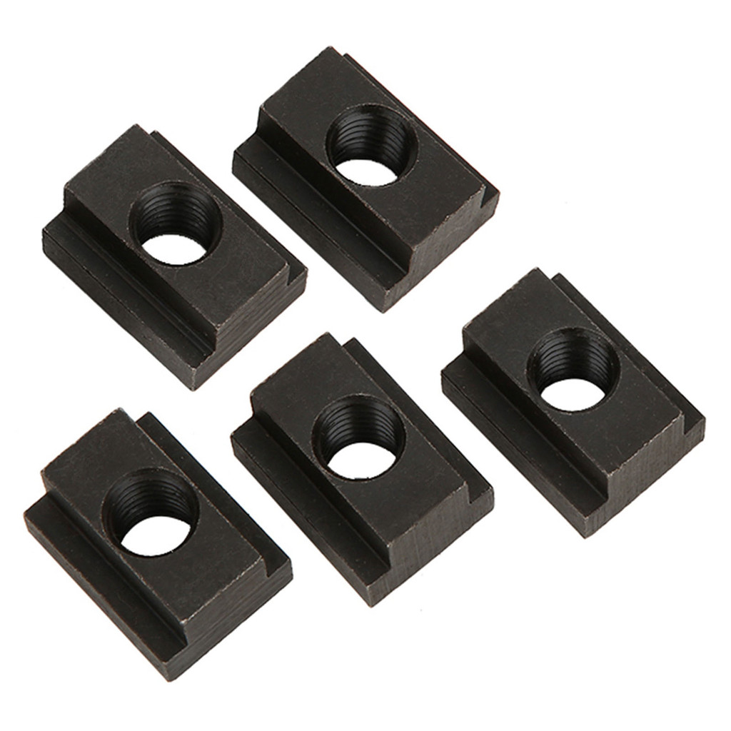 5 ชิ้น T-Slot Nut, T เลื่อน Nut Block, black oxide M12 Slot Nuts Threads การเชื่อมต่อสําหรับ T-slot 